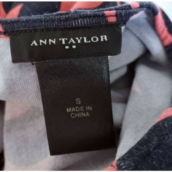ANN TAYLOR BLACK & CORAL/PINK FAUX WRAP DRESS SZ.S GUC. - Picture 6 of 7